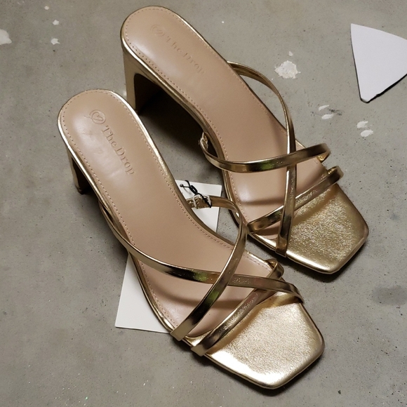 The Drop Shoes - Nwt Women's Gold Strappy Heels